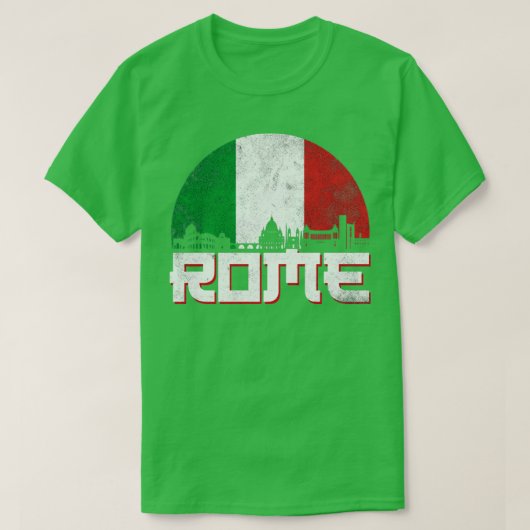 ローマスカイラインイタリア国旗 Tシャツ (デザイン正面)