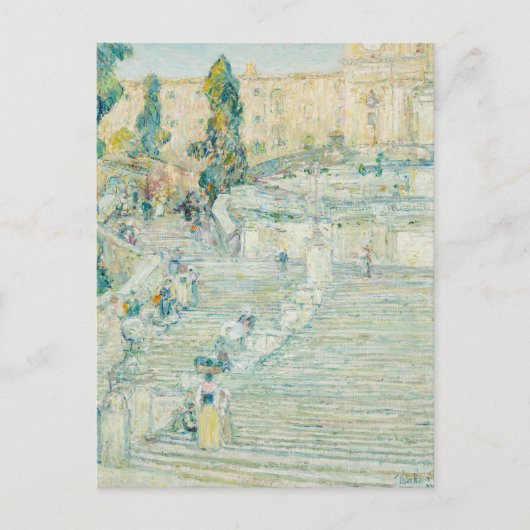 ローマスペインのの階段 | Childe Hasssam ポストカード (正面)