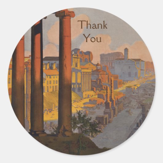 ローマデザインとのヴィンテージ旅行 ラウンドシール (正面)