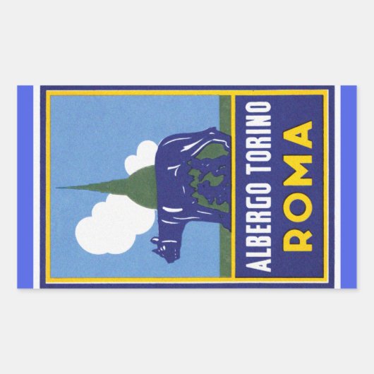 ローマトラベルラゲッジシール 長方形シール (正面)