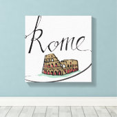 ローマハンドレタッドデザイン キャンバスプリント (インサイチュ (ウッドフロア))