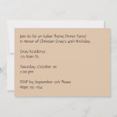 ローマパパーソナライズされたンテオン|ディナーイタリアンパーティー 招待状 (裏面)