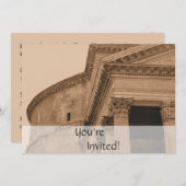 ローマパパーソナライズされたンテオン|ディナーイタリアンパーティー 招待状 (正面/裏面)