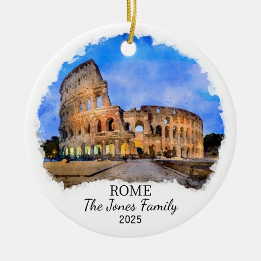 ローマパーソナライズされたオーナメント、イタリアギフト セラミックオーナメント (正面)