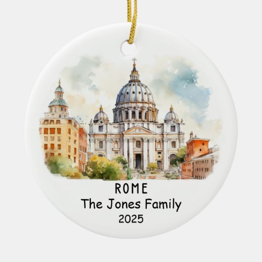 ローマパーソナライズされたオーナメント、イタリア セラミックオーナメント (正面)