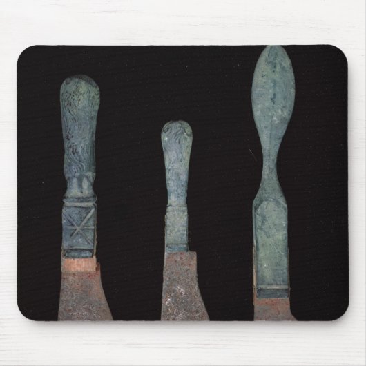 ローマポンペイc.100 BC-79の広告からの3本のナイフ マウスパッド (正面)