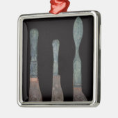 ローマポンペイc.100 BC-79の広告からの3本のナイフ メタルオーナメント (左)