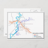 ローマメトロの地図 ポストカード (正面/裏面)