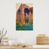 ローマメルカトディトラリアーノ、旧遺跡、イタリア旅行 ポスター (キッチン)