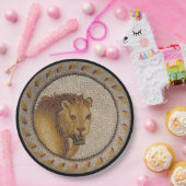 ローマライオンモザイク ペーパープレート (パーティー)