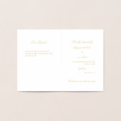 ローマンオリーブリーフリースウェディングRSVP 1金ゴールド 箔カード (内部)