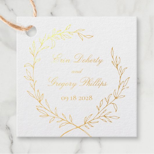 ローマンオリーブリーフリースシルバーまたは金ゴールド フェイバータグ (正面)