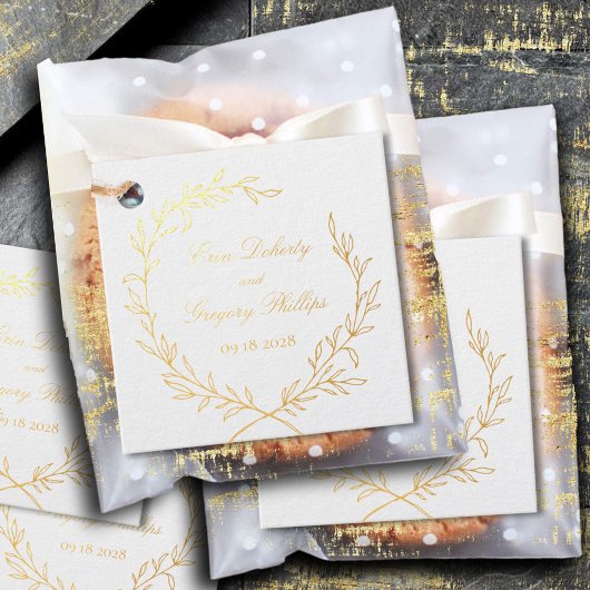 ローマンオリーブリーフリースシルバーまたは金ゴールド フェイバータグ