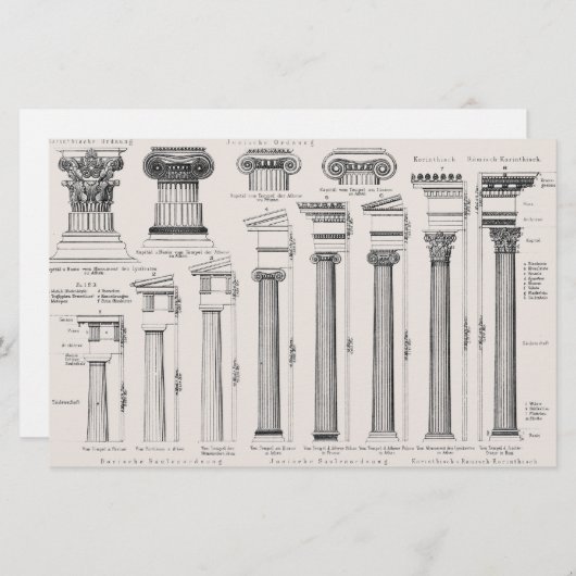 ローマンカラムタイプの建築図面 (正面/裏面)