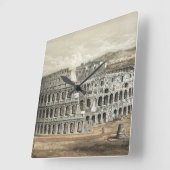 ローマンコリセウムヴィンテージアート スクエア壁時計 (傾斜)