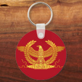 ローマンゴールデンイーグルオンレッド キーホルダー (正面)