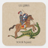 ローマンサンジョルジアンドザドラゴン蔵書票 スクエアシール (正面)