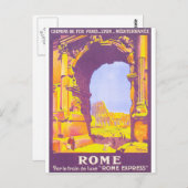 ローマヴィンテージ旅行ポスター ポストカード (正面/裏面)