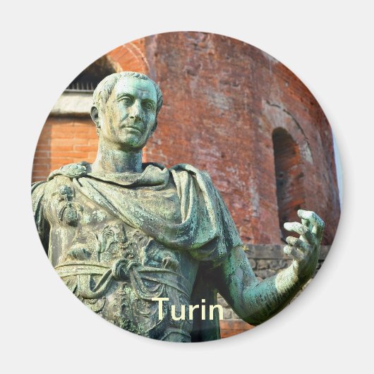 ローマ人が前面にいる像または古代遺跡 マグネット (正面)
