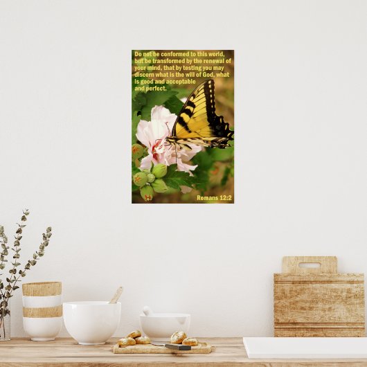 ローマ人との蝶12:2 ポスター (キッチン)