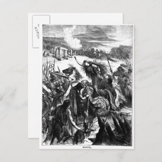 ローマ人に対してイケニを扇動するボアディシア ポストカード (正面/裏面)