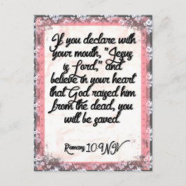 ローマ人のための聖書の詩のメモリーカード10:9 NIV ポストカード
