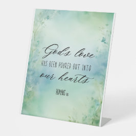 ローマ人の神の愛が私たちのハートに注がれた 台座サイン