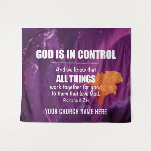 ローマ人への手紙8:28 すべてのものは、愛する者たちのために働いて益となる タペストリー (正面(横))