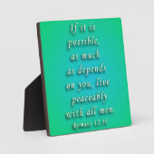 ローマ人への手紙12:18 フォトプラーク (正面)