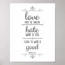 ローマ人への手紙12:9 愛は偽りがあってはならない キリスト教 ポスター