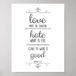 ローマ人への手紙12:9 愛は偽りがあってはならない クリスチャンポスター ポスター