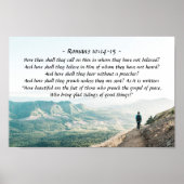 ローマ人への手紙 10:14-15 それで、彼らは、呼ばれたことのない方に、どうして呼びかけることが ポスター (正面)