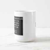 ローマ人への手紙 12:2 黒と白のコンピューター警告ウィンドウ コーヒーマグカップ (中央)