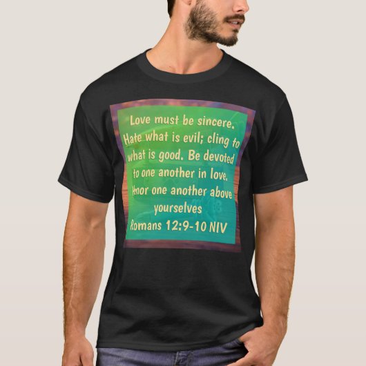 ローマ人への手紙 12:9-10 Tシャツ (正面)
