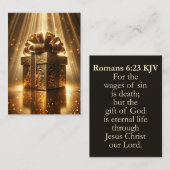 ローマ人への手紙 6:23 KJV キリスト教カード - 神からのクリスマスプレゼント 名刺 (正面/裏面)