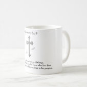 ローマ人への手紙 8:28 キリスト教の聖書の節 コーヒーマグカップ (正面右)