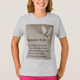 ローマ人への手紙 8:28 聖書の詩 ガールズTシャツ Tシャツ