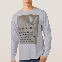 ローマ人への手紙 8:28 聖書の詩 メンズ長袖Tシャツ Tシャツ