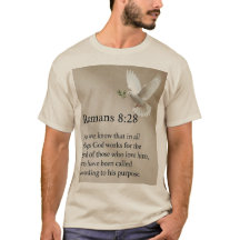 ローマ人への手紙 8:28 聖書の詩 メンズTシャツ