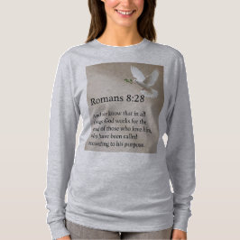 ローマ人への手紙 8:28 聖書の詩 レディース長袖Tシャツ Tシャツ