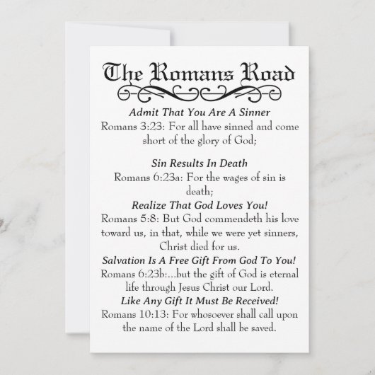 ローマ人ロードシンナーの祈りの言葉カード 案内状 (正面)