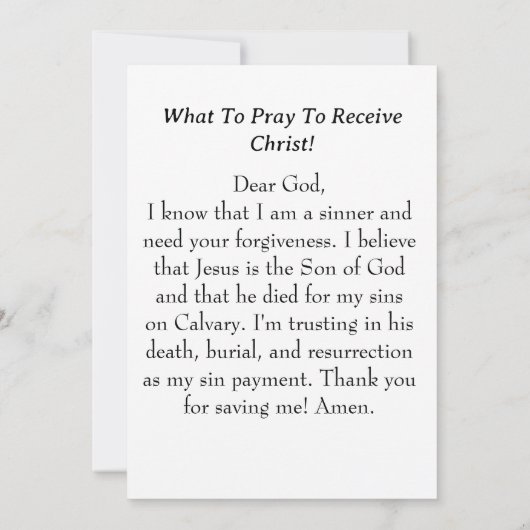 ローマ人ロードシンナーの祈りの言葉カード 案内状 (裏面)