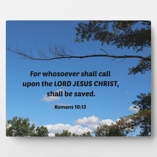 ローマ人10:13だれでも訪れようとするとき… フォトプラーク (正面)