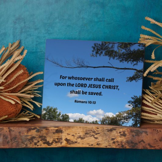 ローマ人10:13だれでも訪れようとするとき… フォトプラーク (側面)