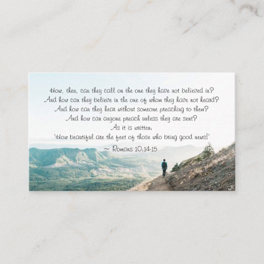ローマ人10:14-15彼らは彼を呼び寄せる 名刺 (正面)