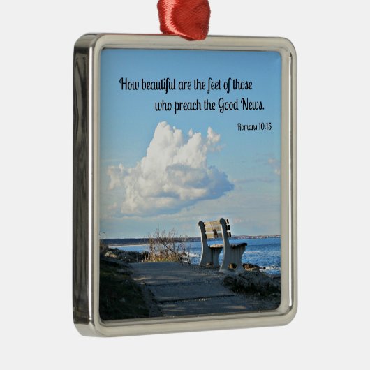 ローマ人10:15どのように美しい足は… メタルオーナメント (右)