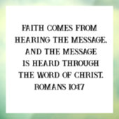 ローマ人10:17カスタム聖書聖句クリスチャン ウィンドウサイン (シート3)