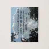 ローマ人11:36彼のためと彼を通して… ジグソーパズル (縦)