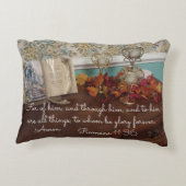 ローマ人11:36彼のために、そして彼を通して。 アクセントクッション (裏面)