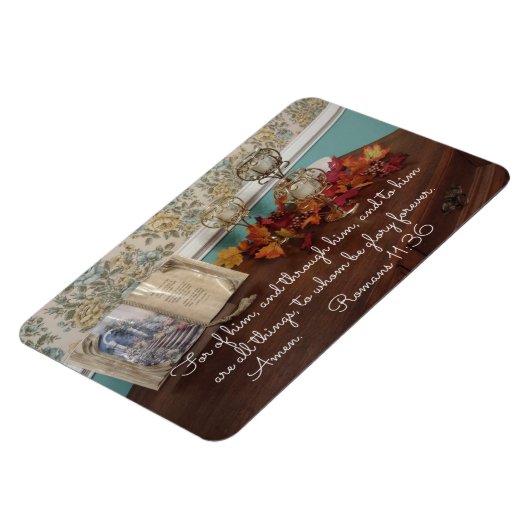 ローマ人11:36彼のために、そして彼を通して マグネット (左側)